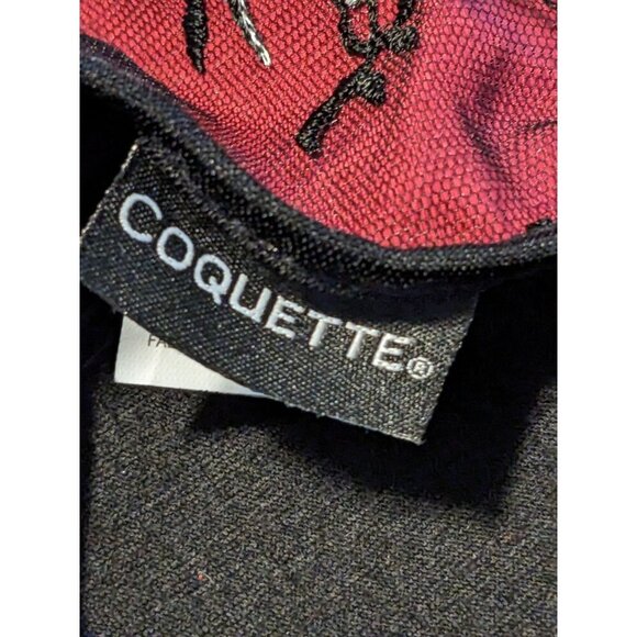 Coquette Bustier Deep Magenta Red Black Lace Boned Sexy Goth Burlesque - Picture 4 of 6